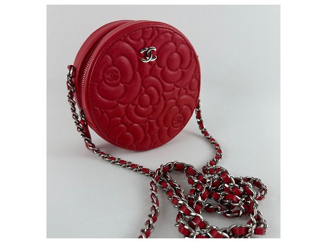 Borsa rotonda camelia Chanel Rosso - vista 5