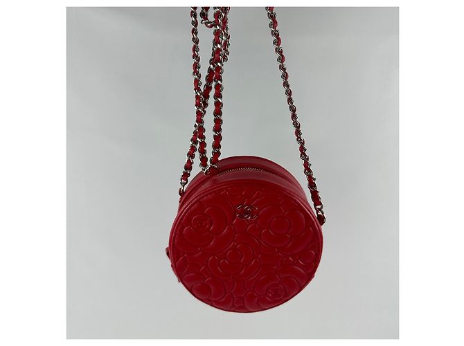 Borsa rotonda camelia Chanel Rosso - vista 9