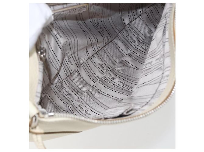 Borsa a Spalla Gancini in Pelle Salvatore Ferragamo Bianco - vista 5