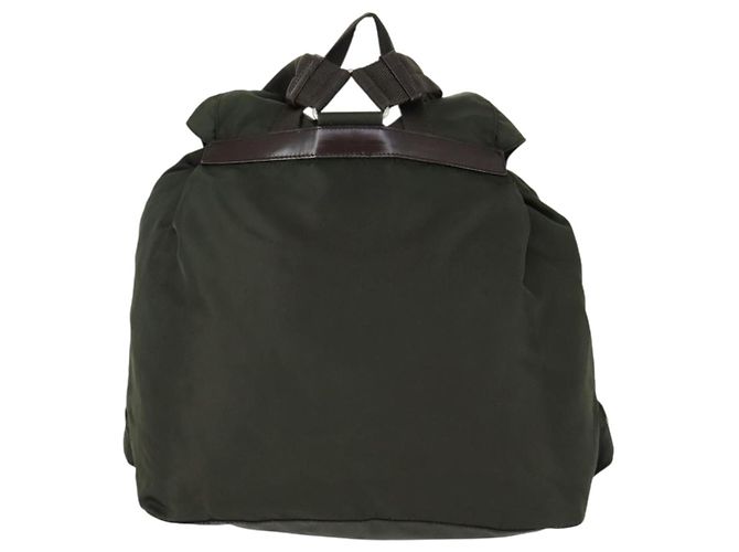 PRADA Backpack Nylon Khaki Silver Auth 165432 Silvery - view 2