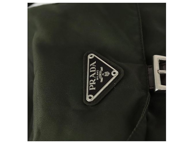 PRADA Backpack Nylon Khaki Silver Auth 165432 Silvery - view 20