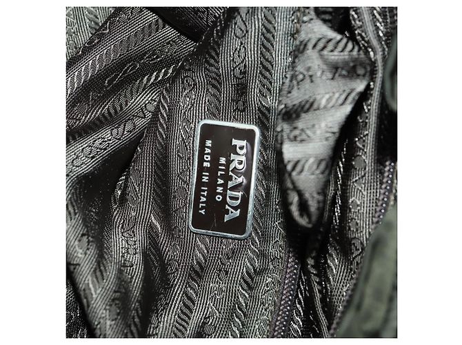 PRADA Backpack Nylon Khaki Silver Auth 165432 Silvery - view 21