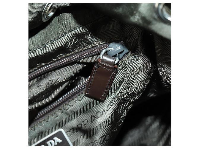 PRADA Backpack Nylon Khaki Silver Auth 165432 Silvery - view 24