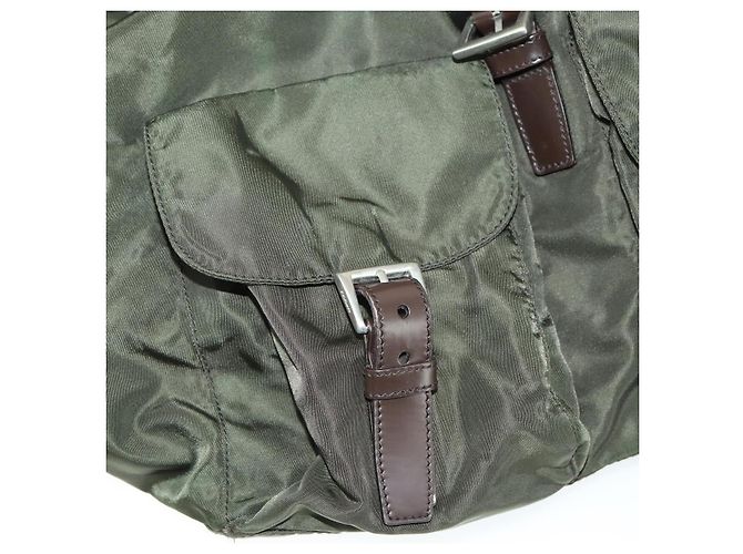 PRADA Backpack Nylon Khaki Silver Auth 165432 Silvery - view 26
