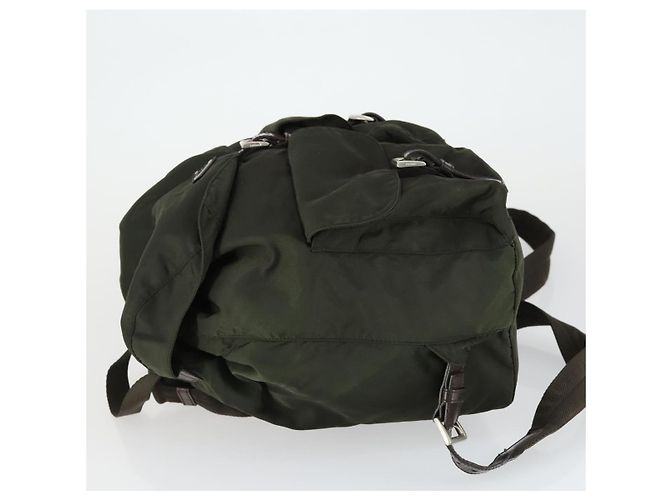 PRADA Backpack Nylon Khaki Silver Auth 165432 Silvery - view 4