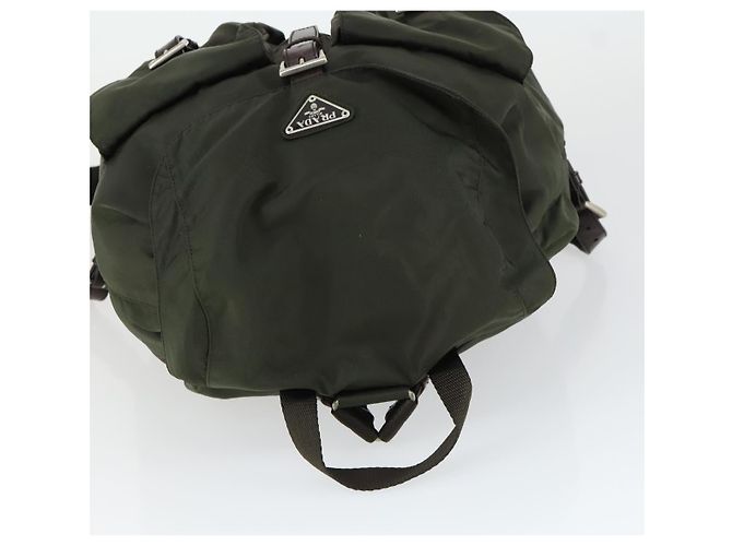 PRADA Backpack Nylon Khaki Silver Auth 165432 Silvery - view 6