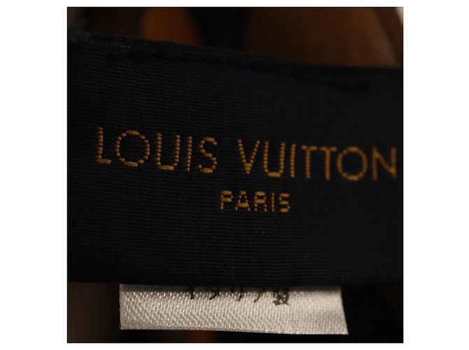 LOUIS VUITTON Sciarpa Bandana Monogramma LV Friends Seta Marrone MP2954 Auth 166390V - vista 11