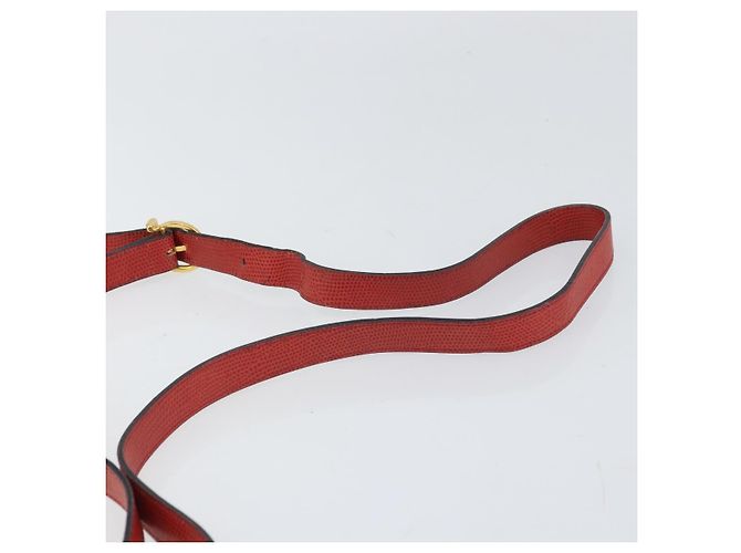 Borsa a Spalla Gancini in Pelle Rossa e Oro Auth 159844 di Salvatore Ferragamo Rosso D'oro - vista 14