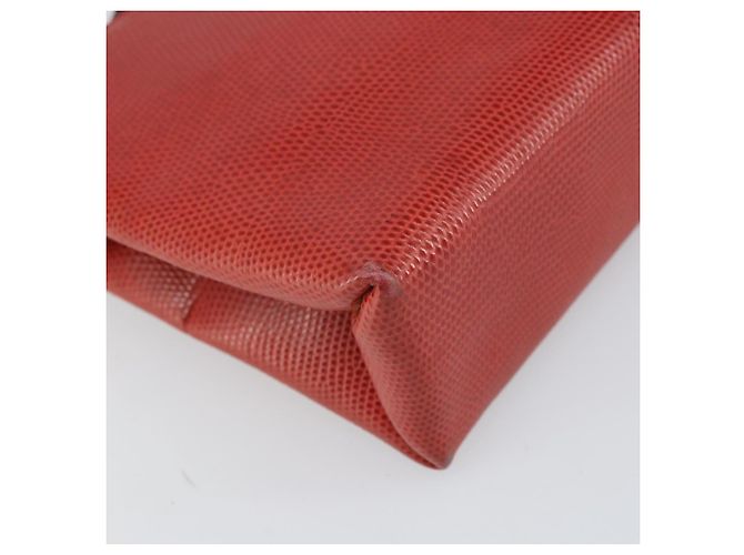 Borsa a Spalla Gancini in Pelle Rossa e Oro Auth 159844 di Salvatore Ferragamo Rosso D'oro - vista 17