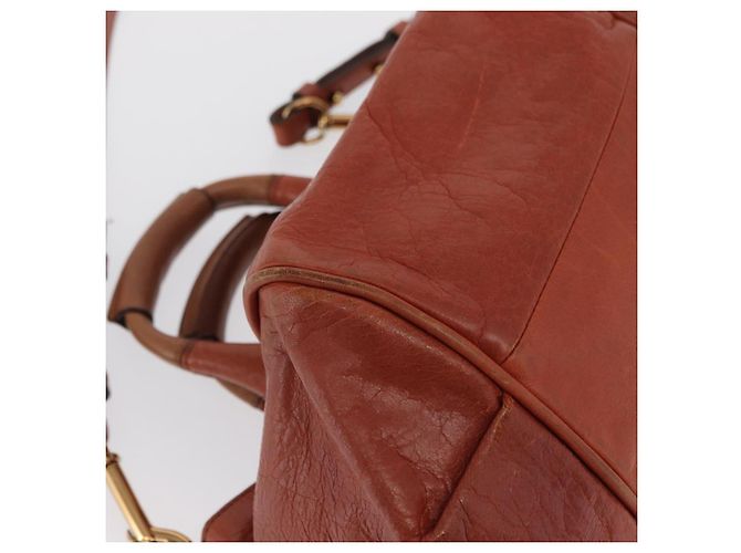 Chloé Borsa a mano in pelle Chloe Etel 2 in 1 marrone oro Auth hk3381 D'oro - vista 12