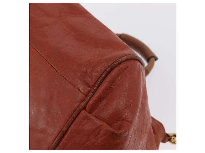 Chloé Borsa a mano in pelle Chloe Etel 2 in 1 marrone oro Auth hk3381 D'oro - vista 13