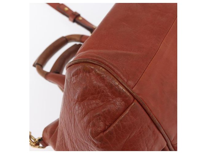 Chloé Borsa a mano in pelle Chloe Etel 2 in 1 marrone oro Auth hk3381 D'oro - vista 14