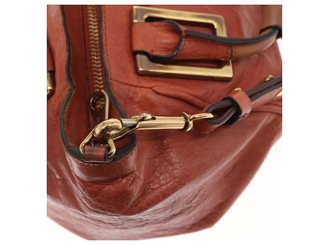 Chloé Borsa a mano in pelle Chloe Etel 2 in 1 marrone oro Auth hk3381 D'oro - vista 16