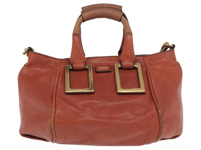 Chloé Borsa a mano in pelle Chloe Etel 2 in 1 marrone oro Auth hk3381 D'oro - vista 2