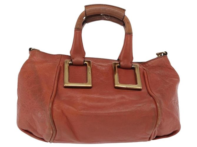 Chloé Borsa a mano in pelle Chloe Etel 2 in 1 marrone oro Auth hk3381 D'oro - vista 3