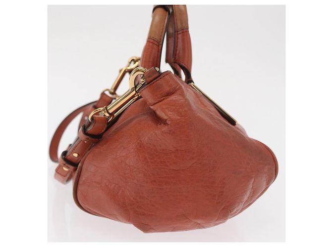 Chloé Borsa a mano in pelle Chloe Etel 2 in 1 marrone oro Auth hk3381 D'oro - vista 4