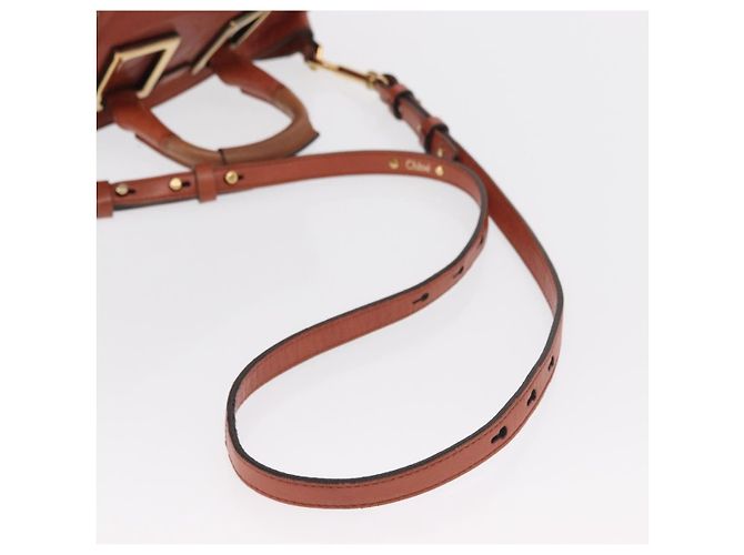 Chloé Borsa a mano in pelle Chloe Etel 2 in 1 marrone oro Auth hk3381 D'oro - vista 9