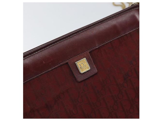 Borsa a spalla in tela Trotter Christian Dior rossa e oro Auth BA9903 Rosso D'oro - vista 14