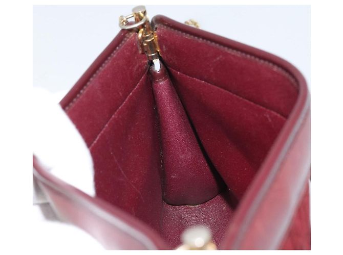 Borsa a spalla in tela Trotter Christian Dior rossa e oro Auth BA9903 Rosso D'oro - vista 17