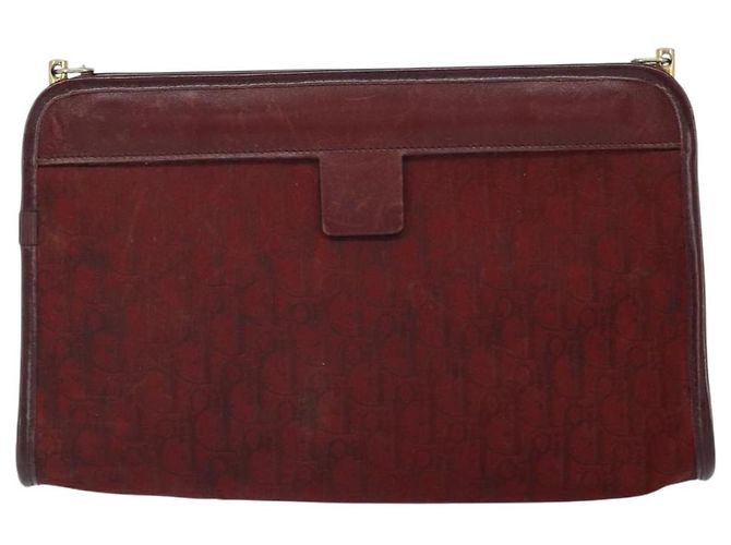 Borsa a spalla in tela Trotter Christian Dior rossa e oro Auth BA9903 Rosso D'oro - vista 3