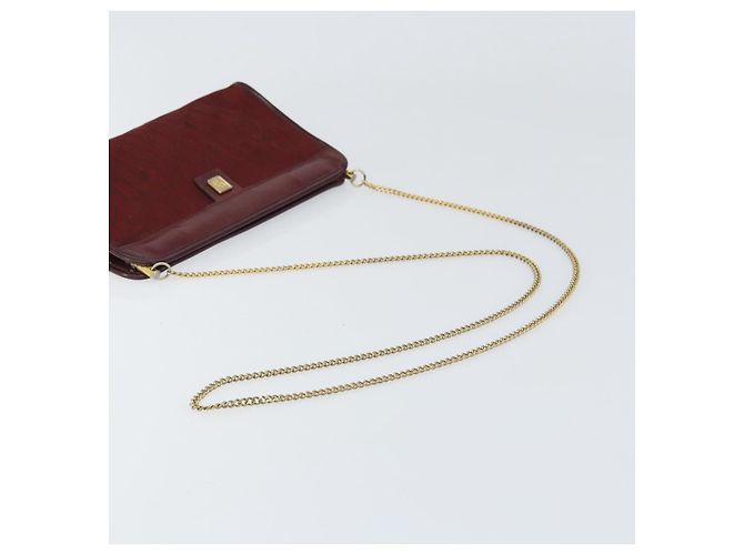 Borsa a spalla in tela Trotter Christian Dior rossa e oro Auth BA9903 Rosso D'oro - vista 7