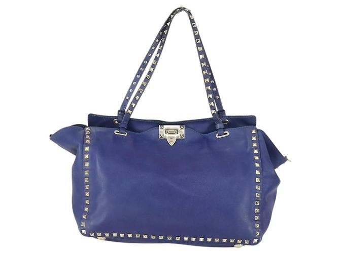 VALENTINO Borsa a mano in pelle viola e oro Auth bs32859 D'oro Porpora - vista 13