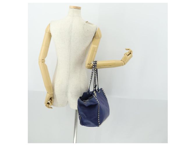 VALENTINO Borsa a mano in pelle viola e oro Auth bs32859 D'oro Porpora - vista 23