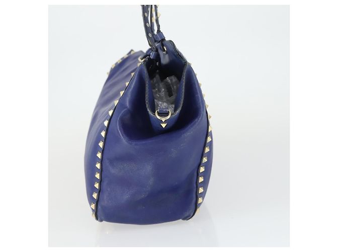 VALENTINO Borsa a mano in pelle viola e oro Auth bs32859 D'oro Porpora - vista 3