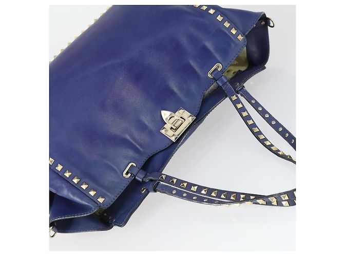 VALENTINO Borsa a mano in pelle viola e oro Auth bs32859 D'oro Porpora - vista 6