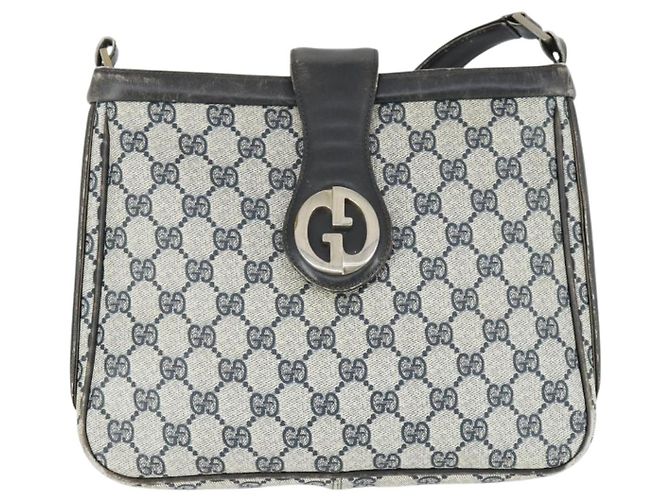 Gucci Borsa a Spalla GG Supreme PVC Blu Auth 169045 Blu navy - vista 13