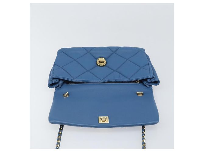 Borsa a Spalla Salvatore Ferragamo Vala in Pelle Blu Oro Auth 169096V D'oro - vista 19