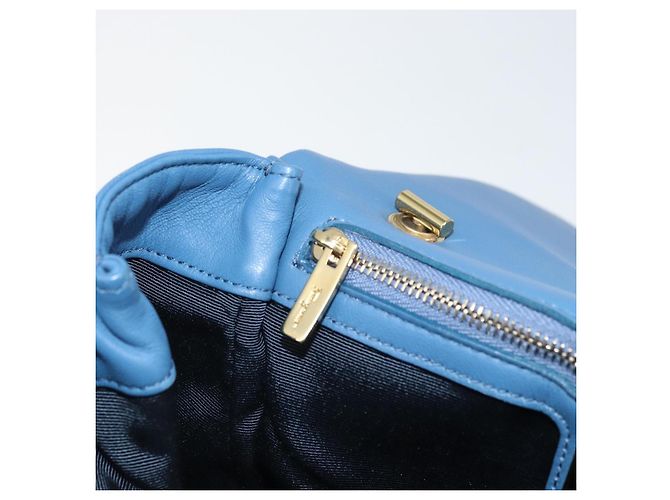 Borsa a Spalla Salvatore Ferragamo Vala in Pelle Blu Oro Auth 169096V D'oro - vista 23