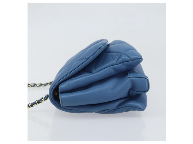 Borsa a Spalla Salvatore Ferragamo Vala in Pelle Blu Oro Auth 169096V D'oro - vista 4