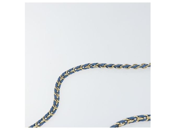 Borsa a Spalla Salvatore Ferragamo Vala in Pelle Blu Oro Auth 169096V D'oro - vista 8