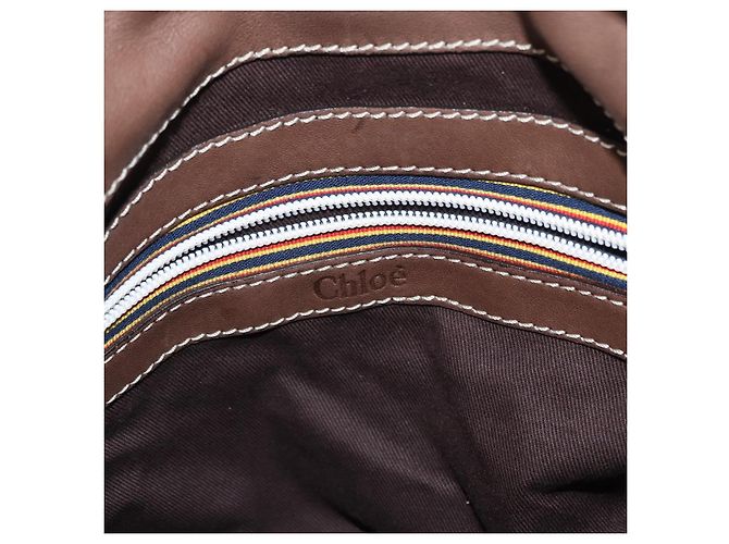 Chloé Borsa a mano Chloe in pelle beige argento autentica 170443 - vista 16