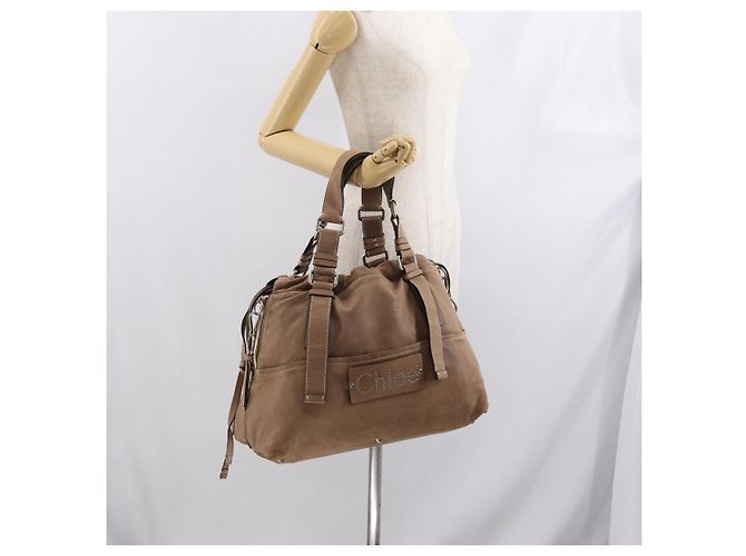 Chloé Borsa a mano Chloe in pelle beige argento autentica 170443 - vista 23