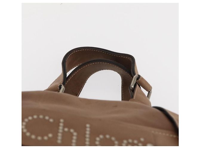 Chloé Borsa a mano Chloe in pelle beige argento autentica 170443 - vista 9