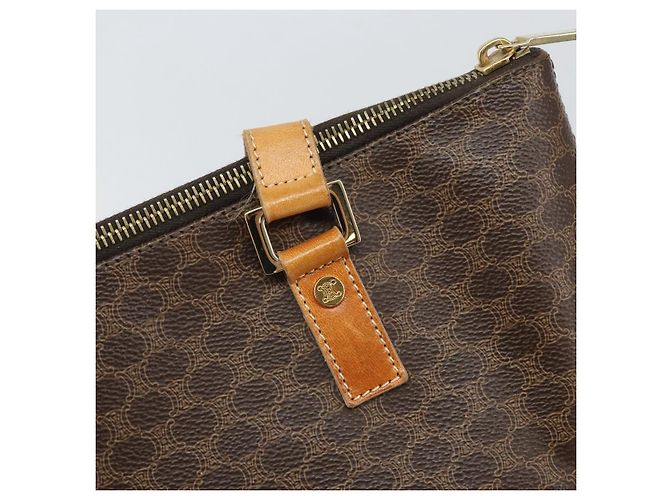 Céline Borsa tote in tela Macadam CELINE in pelle PVC marrone oro Auth 170454 D'oro - vista 10