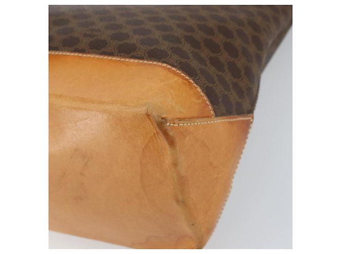 Céline Borsa tote in tela Macadam CELINE in pelle PVC marrone oro Auth 170454 D'oro - vista 14