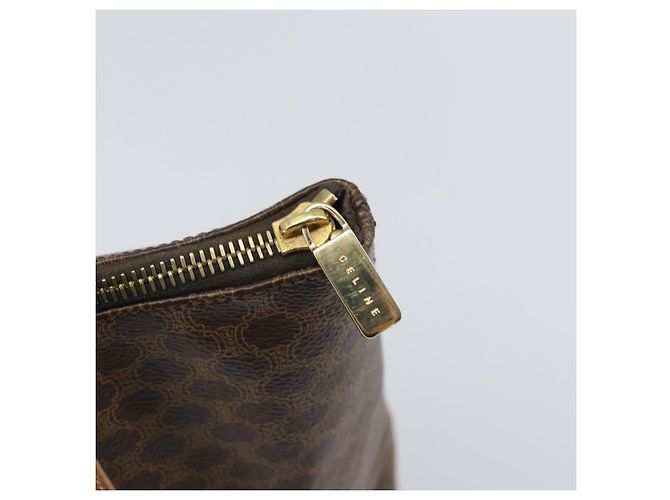 Céline Borsa tote in tela Macadam CELINE in pelle PVC marrone oro Auth 170454 D'oro - vista 17