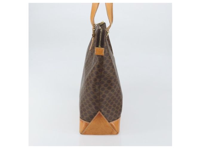 Céline Borsa tote in tela Macadam CELINE in pelle PVC marrone oro Auth 170454 D'oro - vista 3