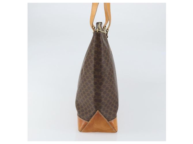 Céline Borsa tote in tela Macadam CELINE in pelle PVC marrone oro Auth 170454 D'oro - vista 4