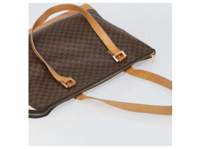Céline Borsa tote in tela Macadam CELINE in pelle PVC marrone oro Auth 170454 D'oro - vista 6