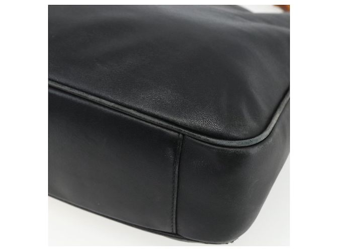 Borsa a Mano in Pelle Gucci Bamboo Nera Oro 001 1014 1638 Auth ep13124 Nero D'oro - vista 15