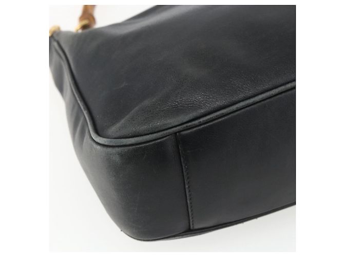 Borsa a Mano in Pelle Gucci Bamboo Nera Oro 001 1014 1638 Auth ep13124 Nero D'oro - vista 16