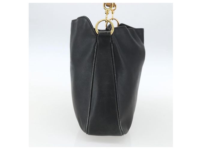 Borsa a Mano in Pelle Gucci Bamboo Nera Oro 001 1014 1638 Auth ep13124 Nero D'oro - vista 3
