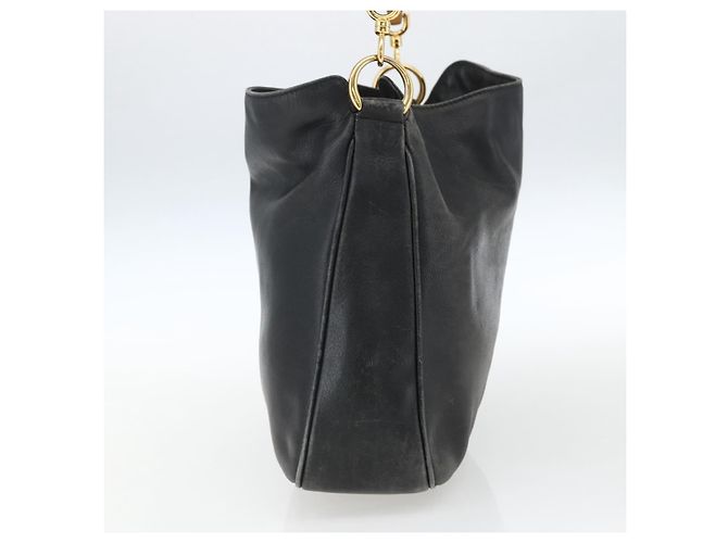 Borsa a Mano in Pelle Gucci Bamboo Nera Oro 001 1014 1638 Auth ep13124 Nero D'oro - vista 4
