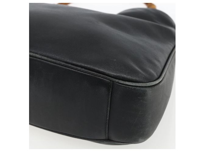 Borsa a Mano in Pelle Gucci Bamboo Nera Oro 001 1014 1638 Auth ep13124 Nero D'oro - vista 9