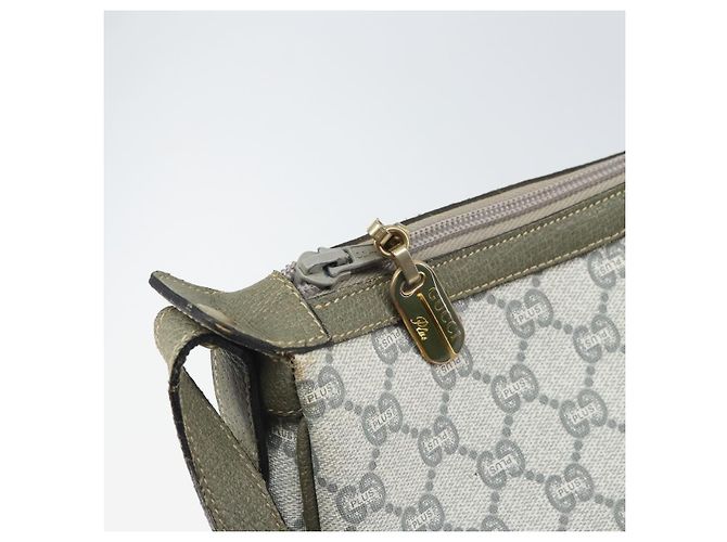 Borsa a Spalla GUCCI GG Plus Supreme PVC Grigio Oro Auth 165221 Marrone D'oro - vista 10