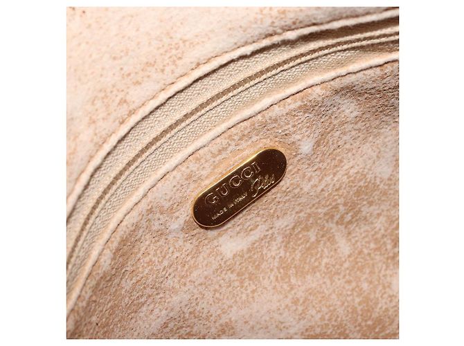 Borsa a Spalla GUCCI GG Plus Supreme PVC Grigio Oro Auth 165221 Marrone D'oro - vista 11